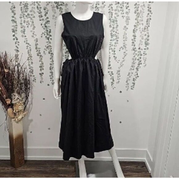 Rails Yvette Cutout Organic MIDI Black Dress Size 2X. NWT. Retails $228.00 - Picture 2 of 5